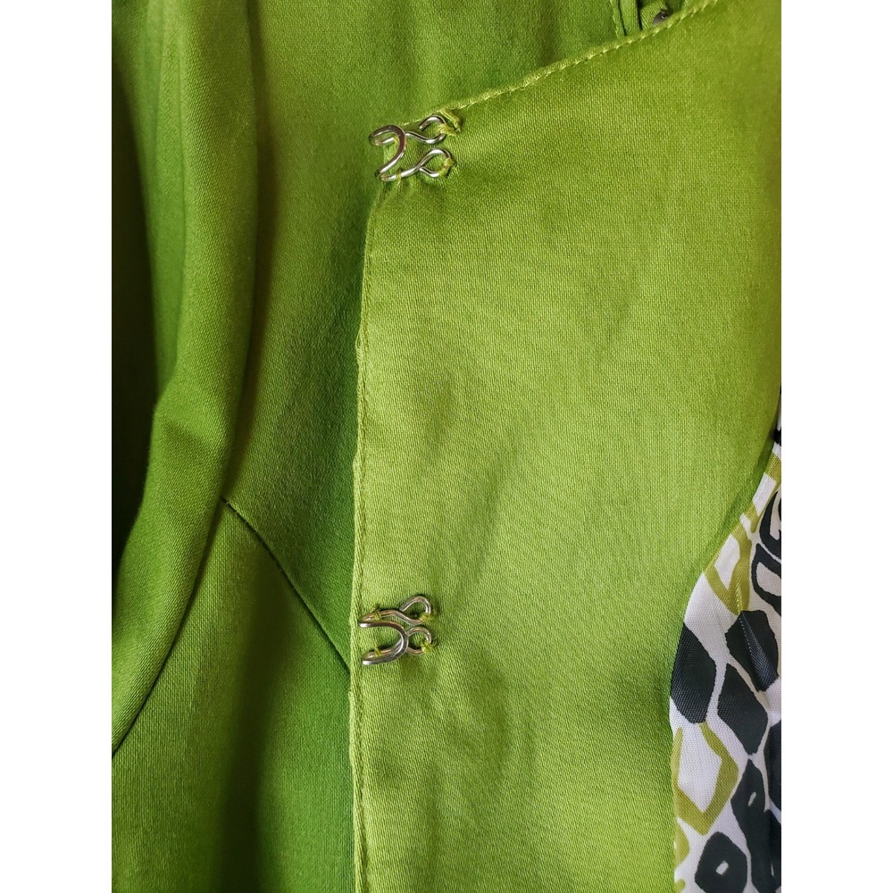 NWT SUSAN BRISTOL Pea Green Hook Eye Neck Band w/Studs Jacket Size 2XL - Picture 4 of 9